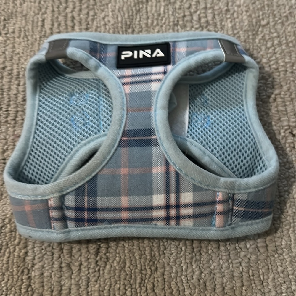 Pina Plaid Pet Harness with Blue and Pink Accents